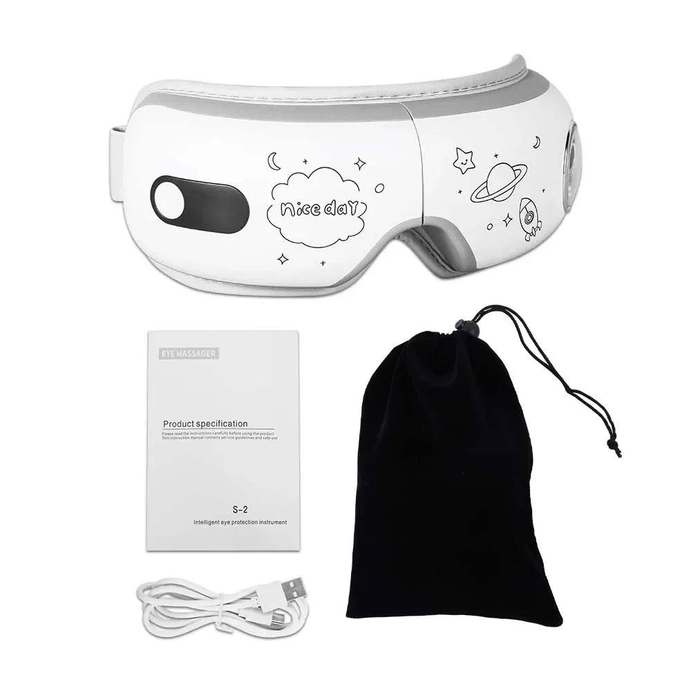 Eye Massager 6D Smart Airbag Vibration Bluetooth Eye Care Instrument Hot Compress Bluetooth Eye Massage Glasses Fatigue Pouch